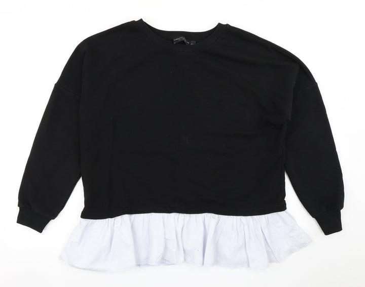 Dorothy Perkins Womens Black Pullover Sweatshirt Size L
