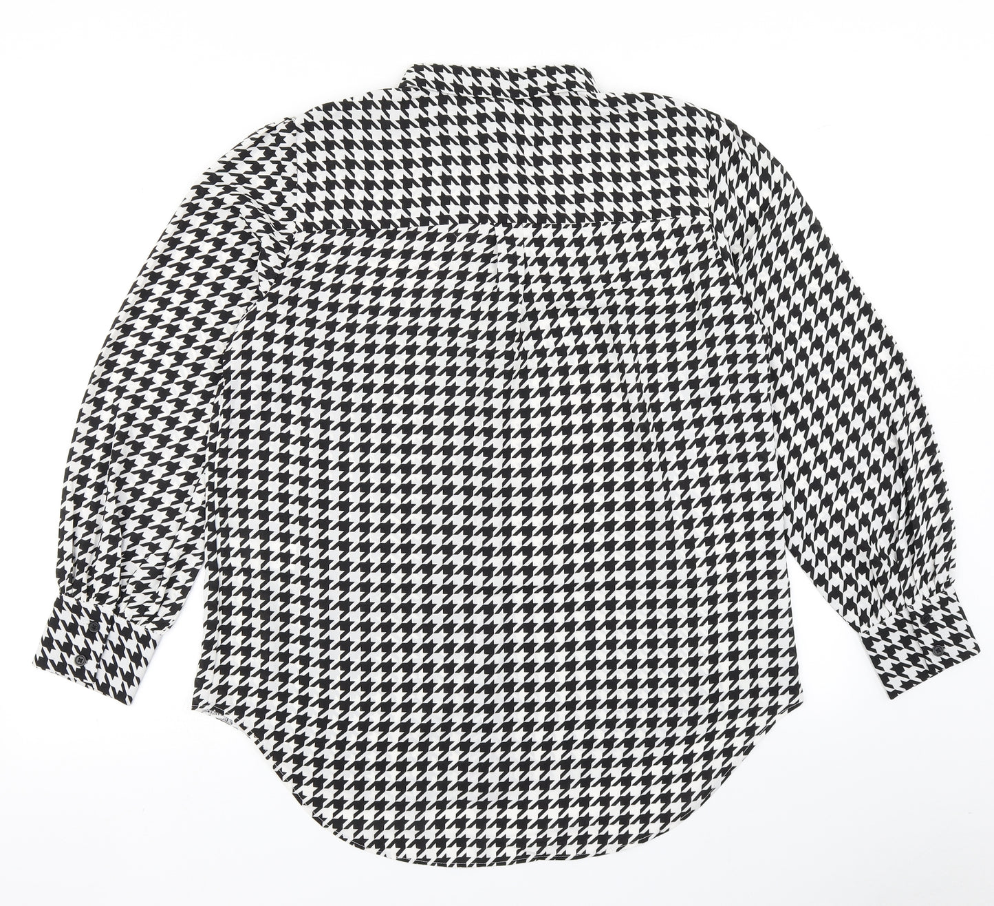 New Look Womens Black Houndstooth  Basic Blouse Size 16