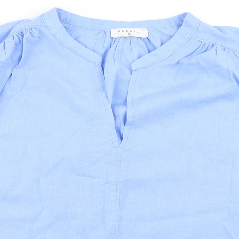 Papaya Womens Blue   Basic T-Shirt Size 16