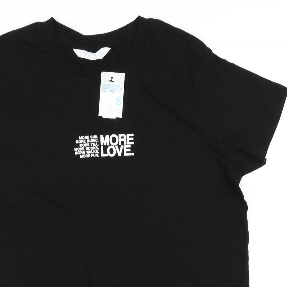 Primark Womens Black   Basic T-Shirt Size S