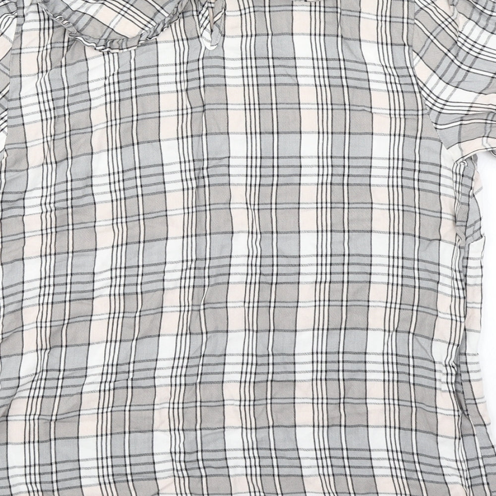 Papaya Womens Grey Plaid  Basic Blouse Size 10