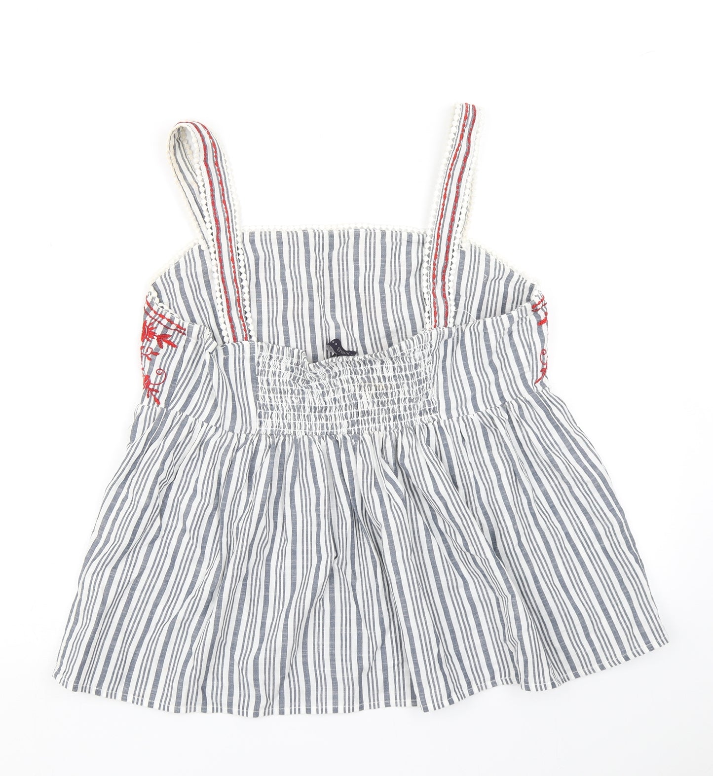 M&S Womens Blue Striped  Basic Blouse Size 14