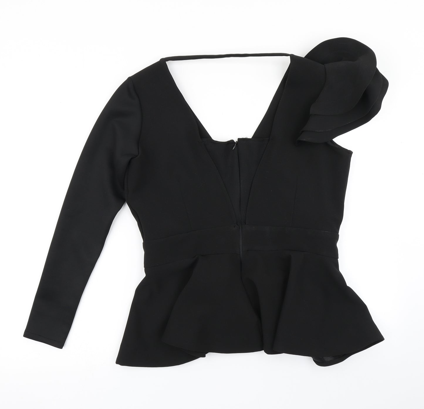 Rebecca Rhoades Womens Black   Basic Blouse Size 14