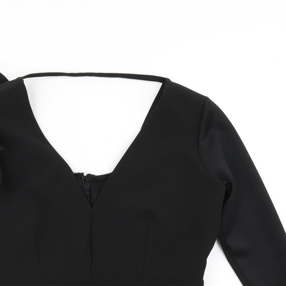 Rebecca Rhoades Womens Black   Basic Blouse Size 14