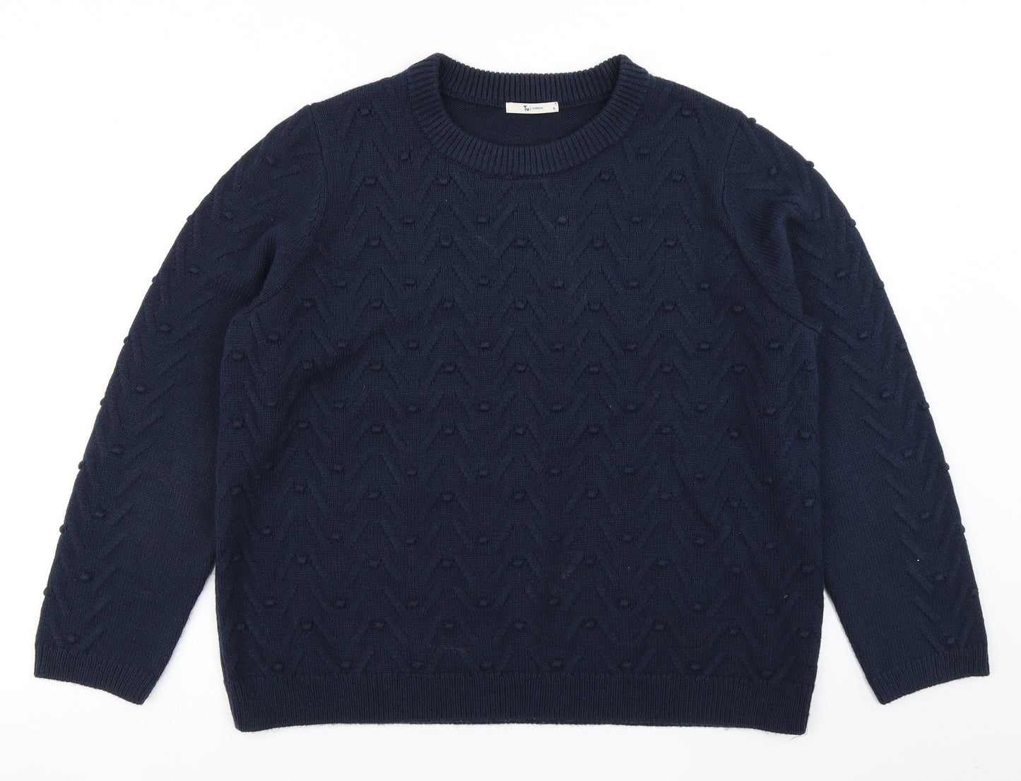 TU Womens Blue  Knit Pullover Jumper Size 18