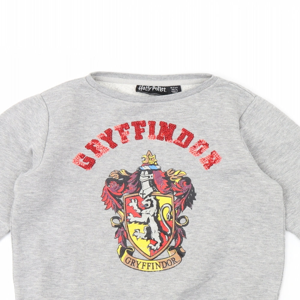 Harry Potter Girls Grey   Pullover Jumper Size 10 Years  - Harry Potter