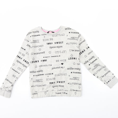 George Girls Grey Spotted  Pullover Jumper Size 9 Years