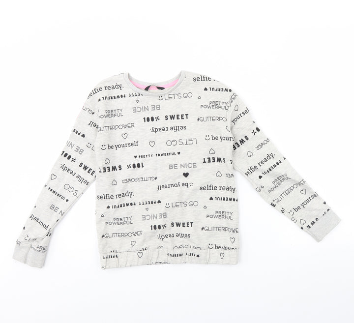 George Girls Grey Spotted  Pullover Jumper Size 9 Years