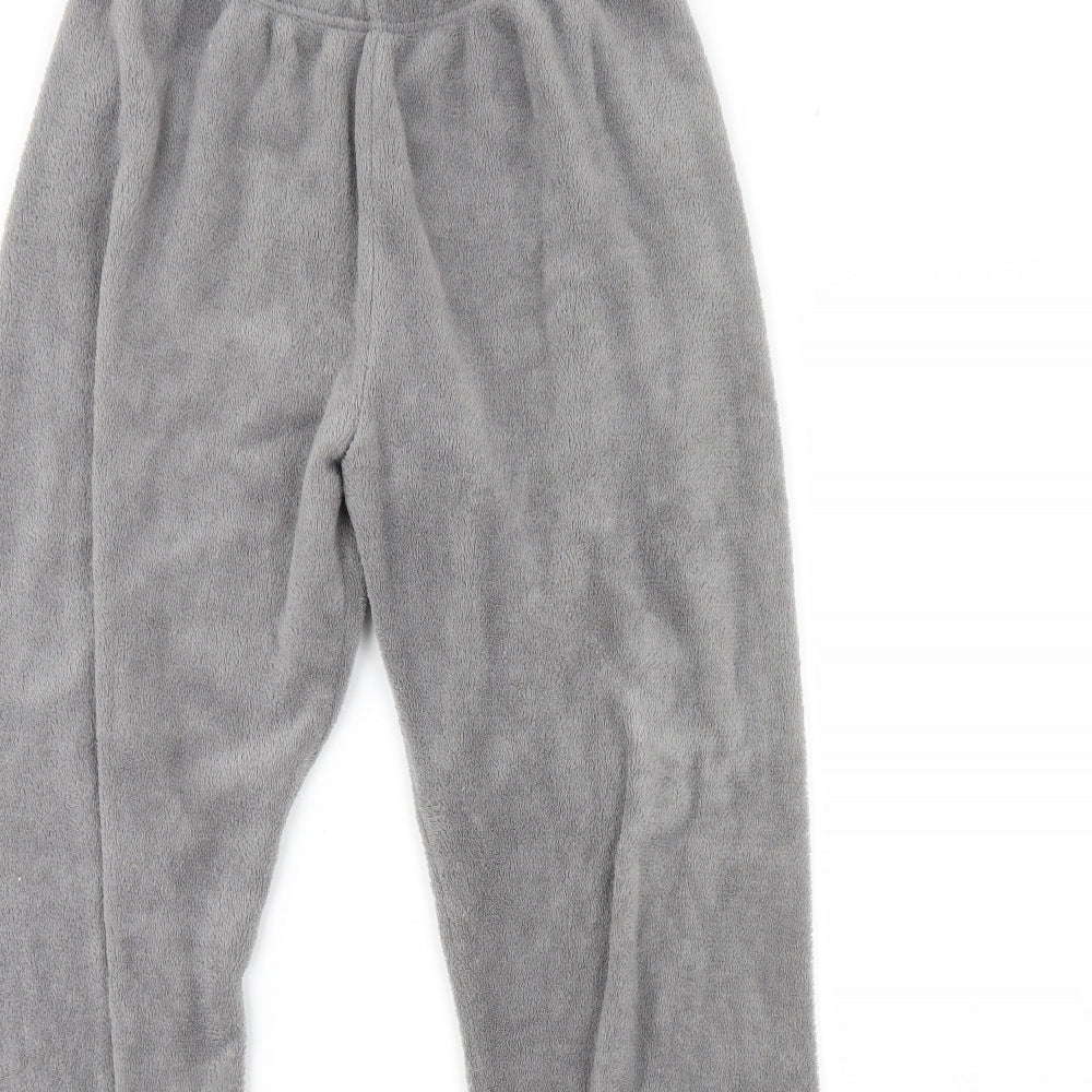 love to lounge Womens Grey Solid Fleece Cami Pyjama Pants Size M