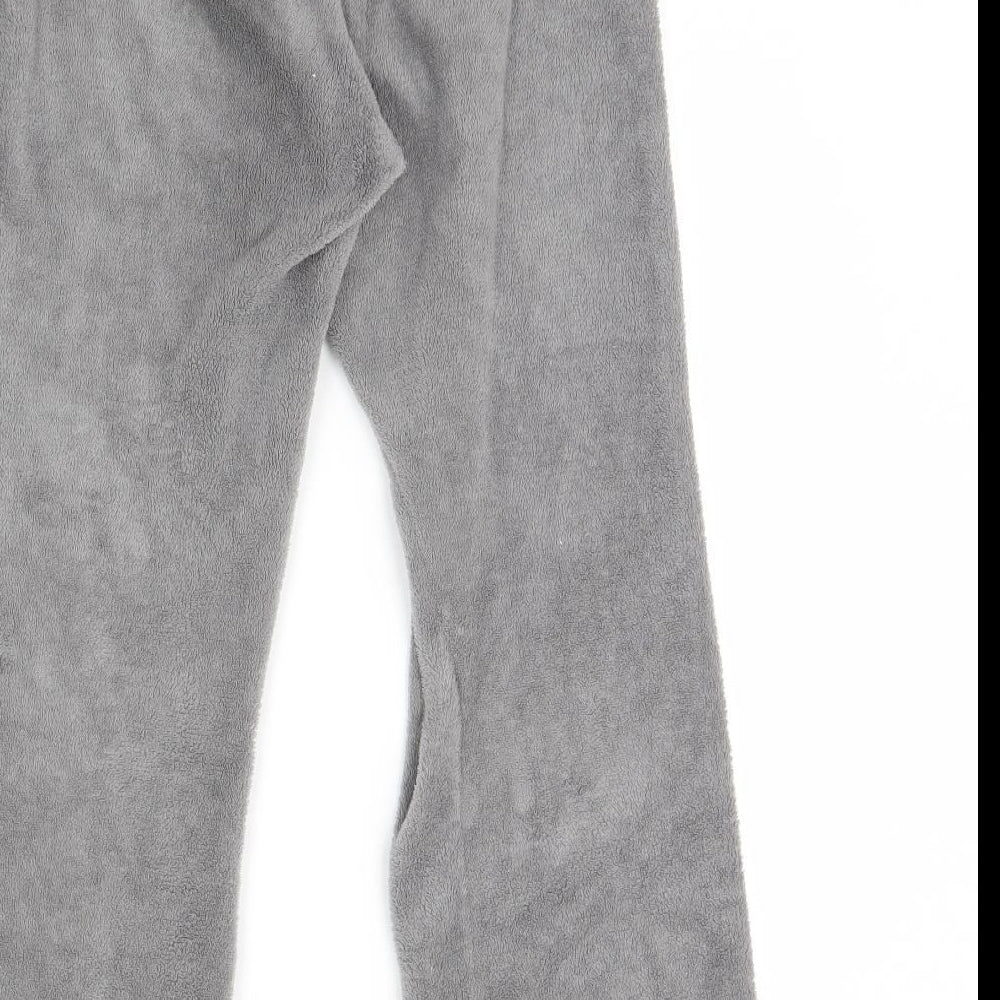 love to lounge Womens Grey Solid Fleece Cami Pyjama Pants Size M
