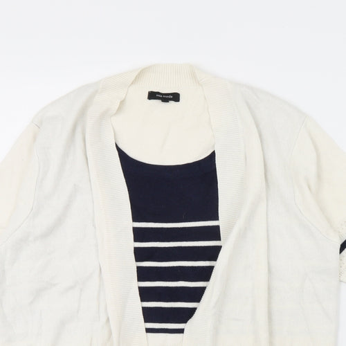 Mia Moda Womens Beige Striped  Pullover Jumper Size M