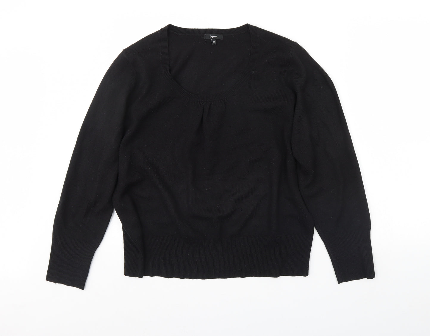 Papaya Womens Black   Pullover Jumper Size 20