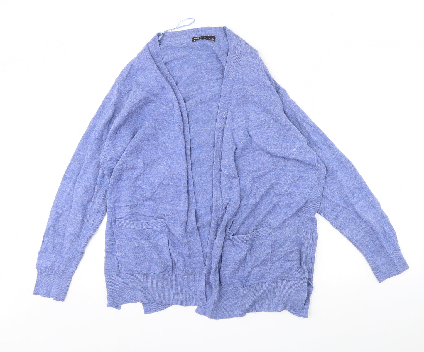 M&s Womens Blue   Cardigan Jumper Size 20