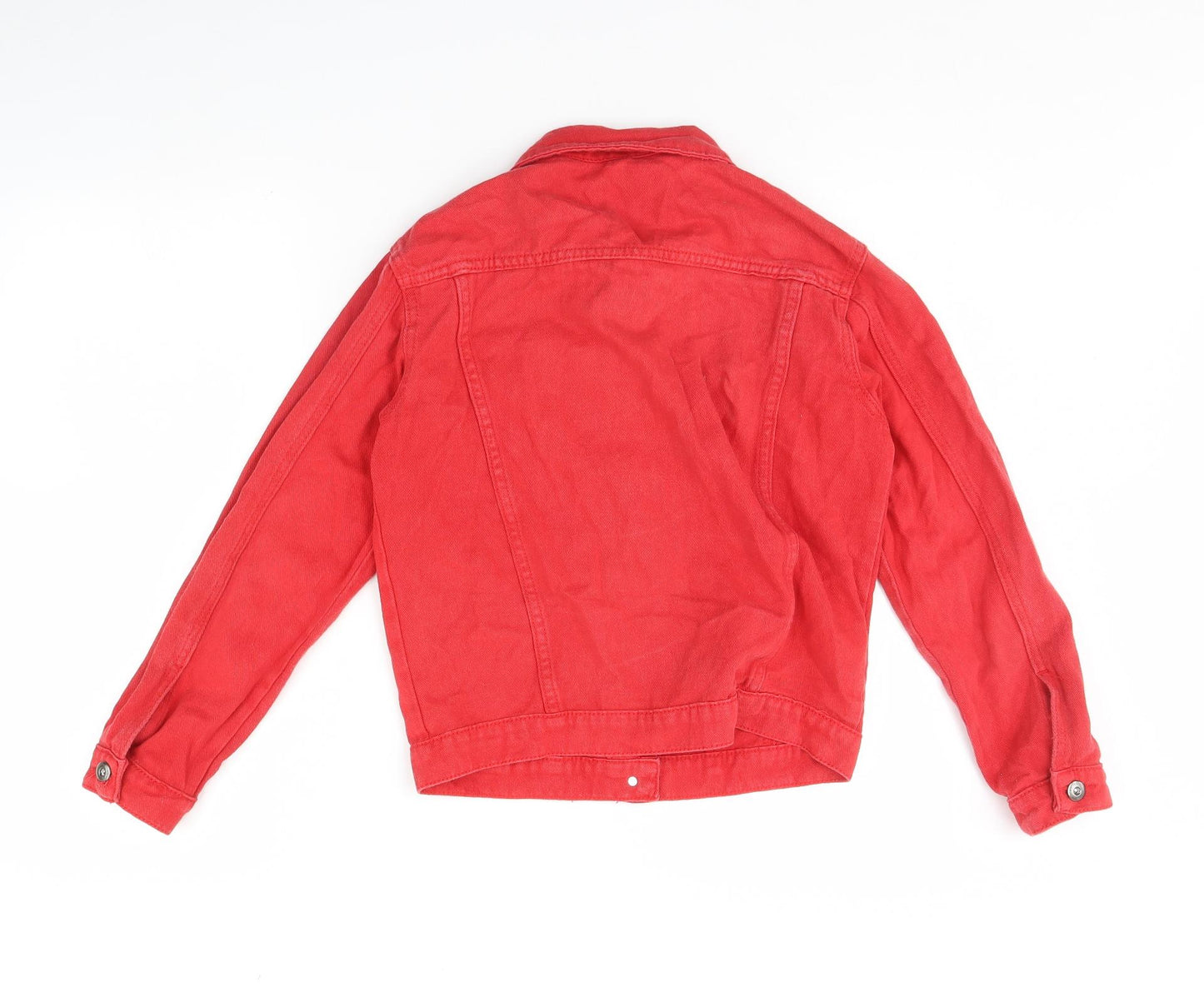 Preworn Womens Red  Denim Jacket  Size M
