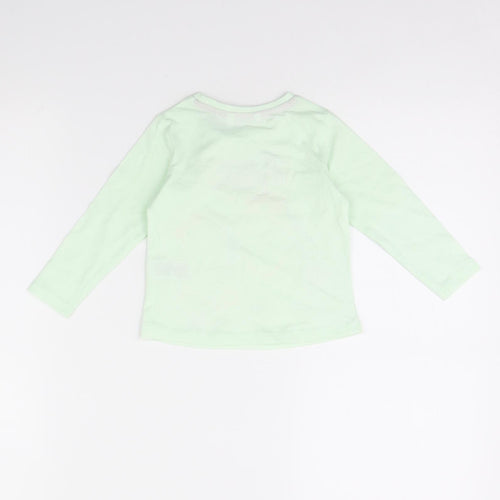 Pep & co Girls Green   Basic T-Shirt Size 9-12 Months  - Cat and Dog