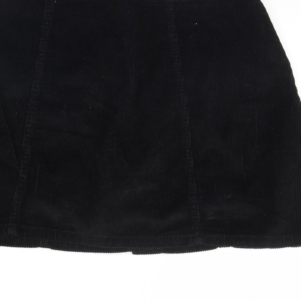 Denim & Co. Womens Black  Corduroy Mini Skirt Size 14