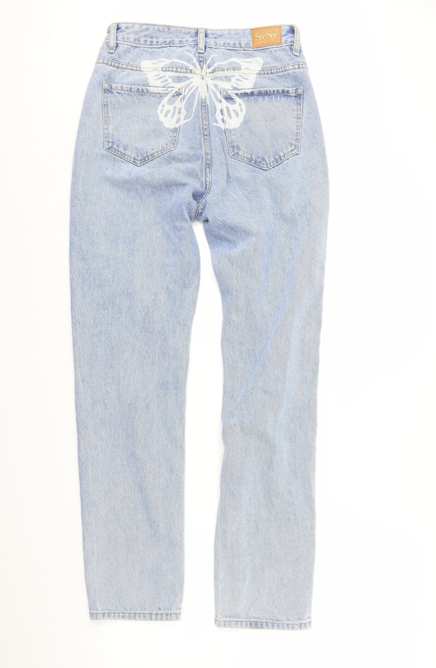 see see Womens Blue  Denim Straight Jeans Size 36 L34 in - butterfly