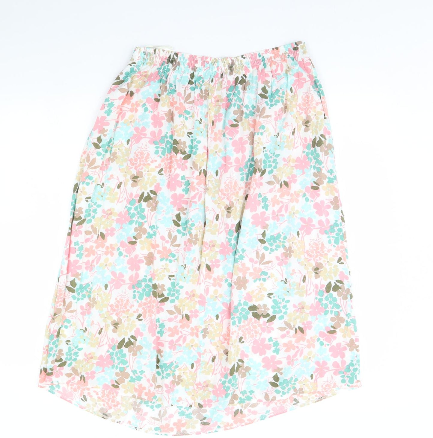 Sarah Hamilton Womens White Floral  Flare Skirt Size 16