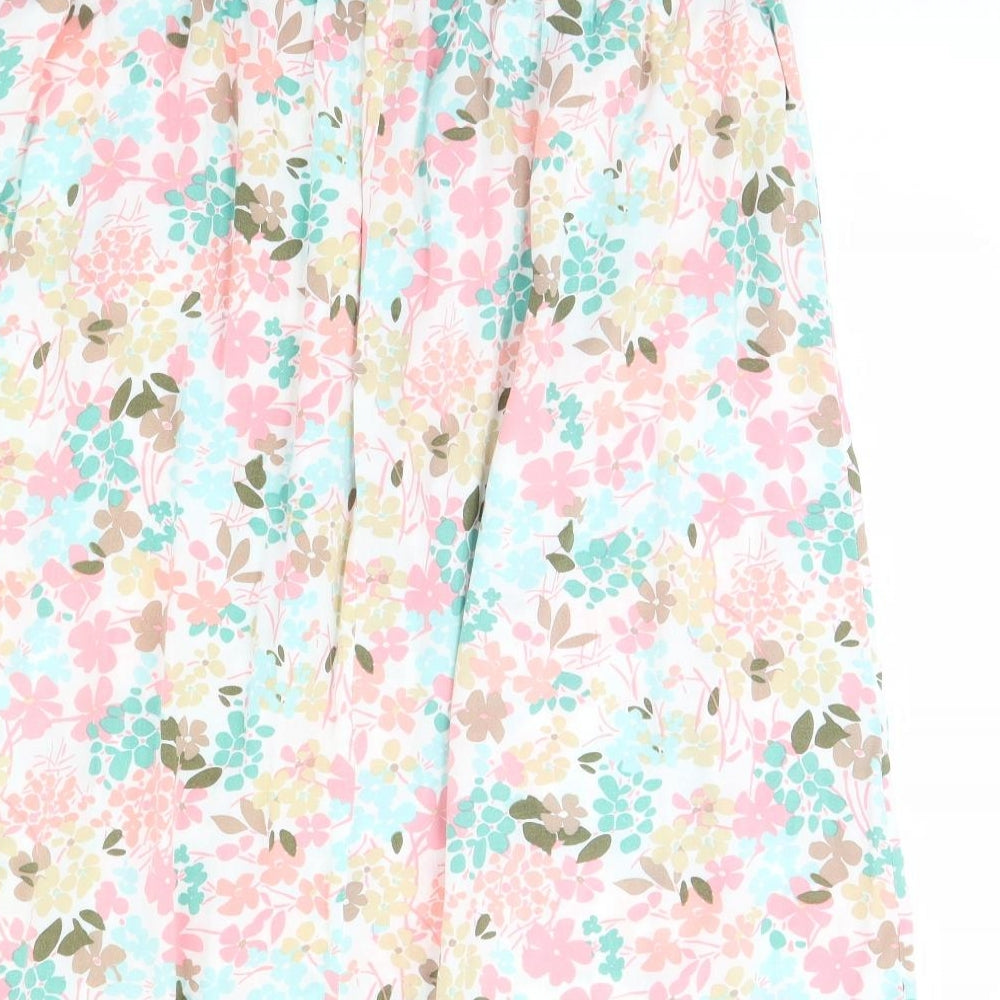 Sarah Hamilton Womens White Floral  Flare Skirt Size 16