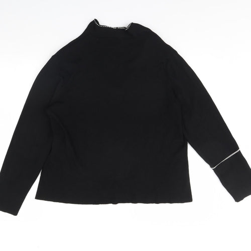 Roman Womens Black   Basic Blouse Size L  - Shoulder Pads