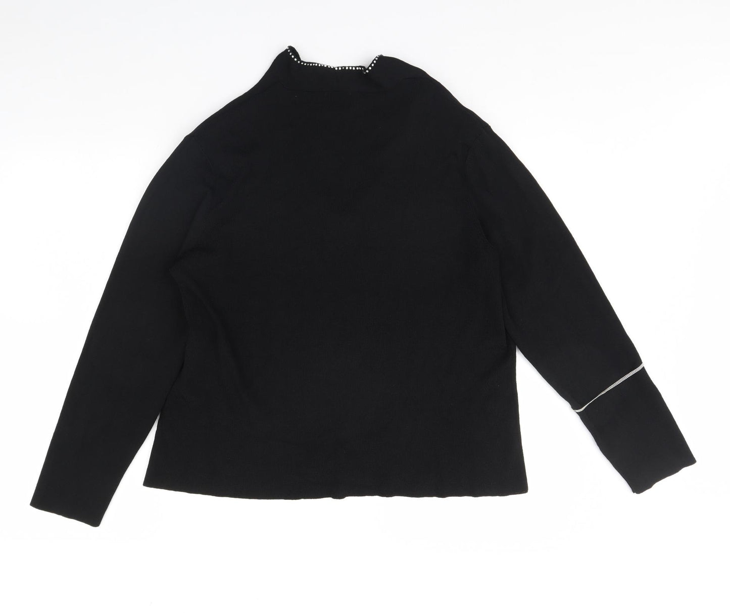 Roman Womens Black   Basic Blouse Size L  - Shoulder Pads