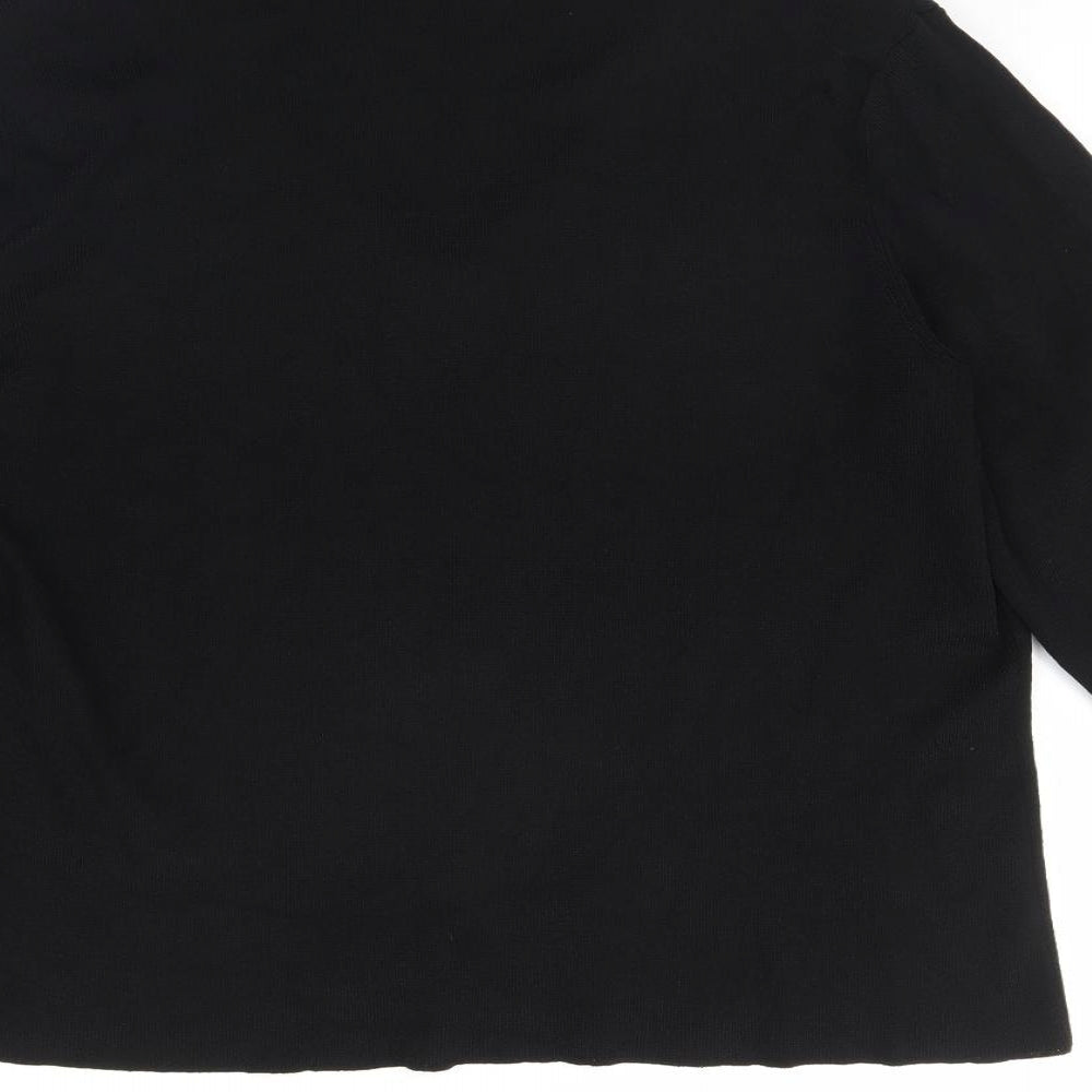 Roman Womens Black   Basic Blouse Size L  - Shoulder Pads