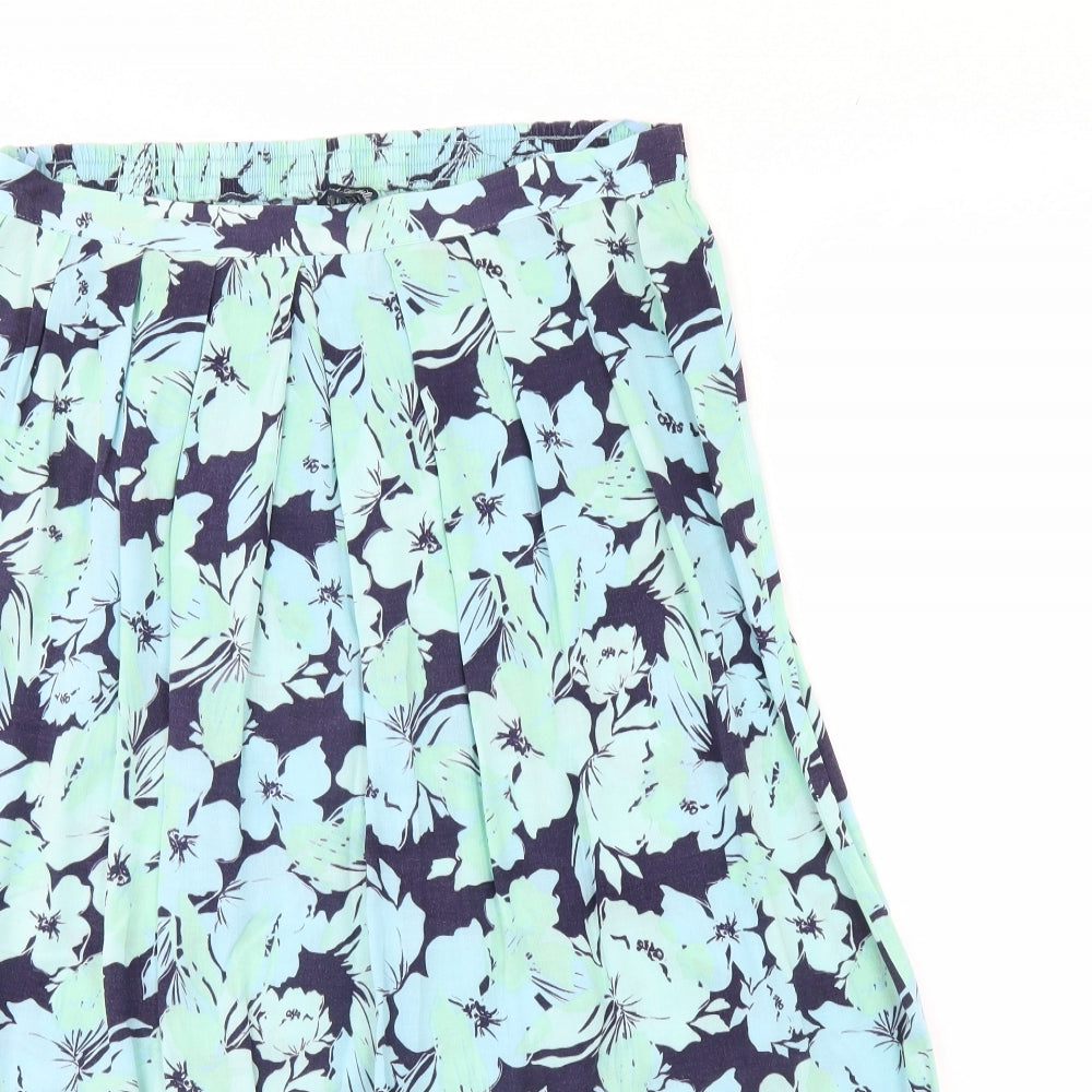 Sarah Hamilton Womens Blue Floral  Flare Skirt Size 16