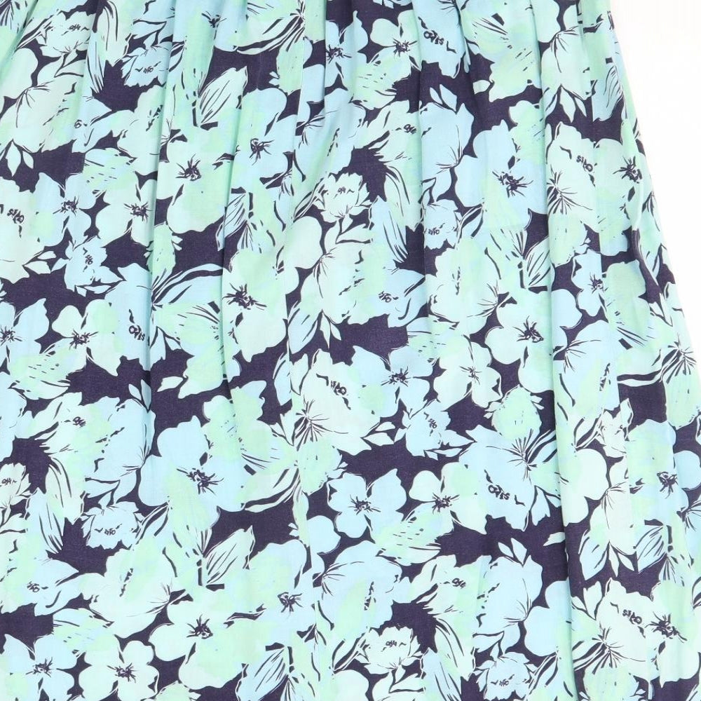 Sarah Hamilton Womens Blue Floral  Flare Skirt Size 16