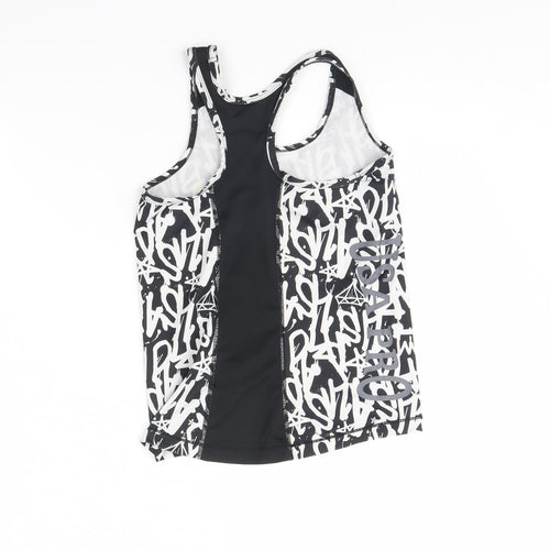 USA Pro Girls Black Geometric  Basic Tank Size 9 Years