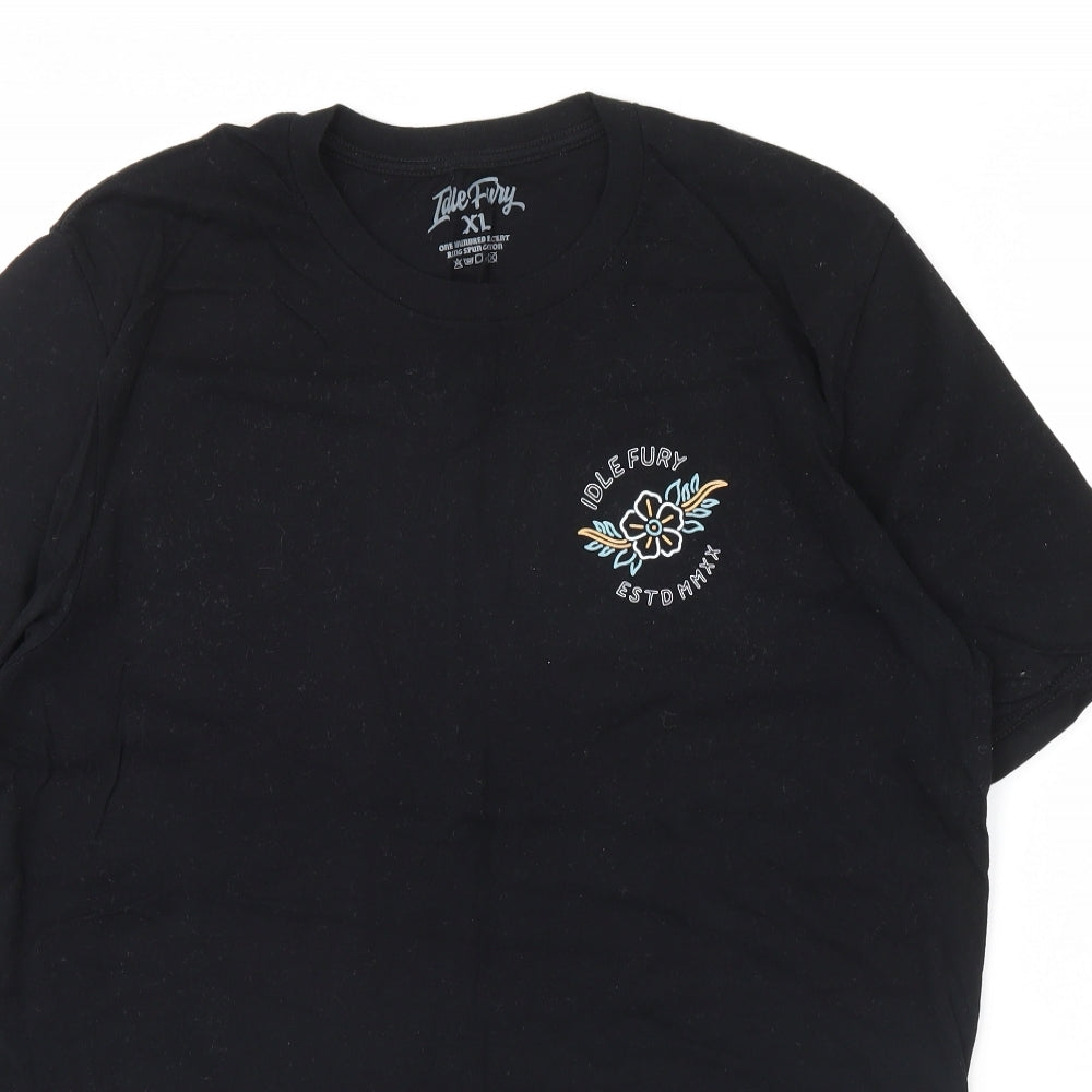 Idle fury Mens Black    T-Shirt Size XL