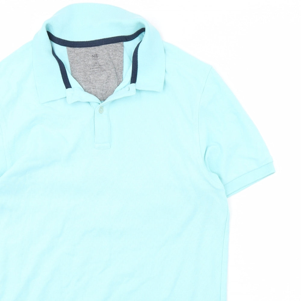 M&s Mens Blue    Polo Size M