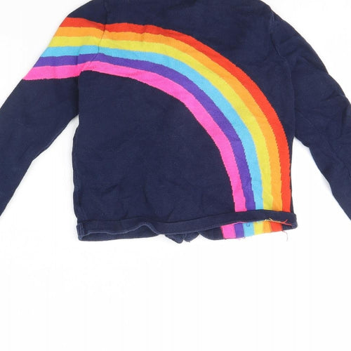 Bapster & Mimi Girls Blue   Cardigan Jumper Size 4 Years  - Rainbow