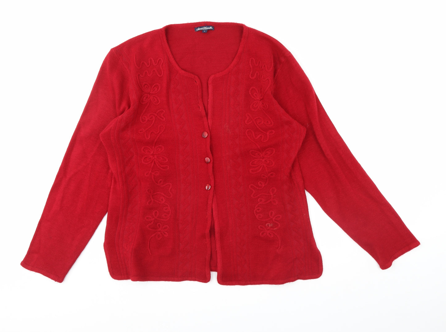 Sarah Hamilton Womens Red   Cardigan Jumper Size L