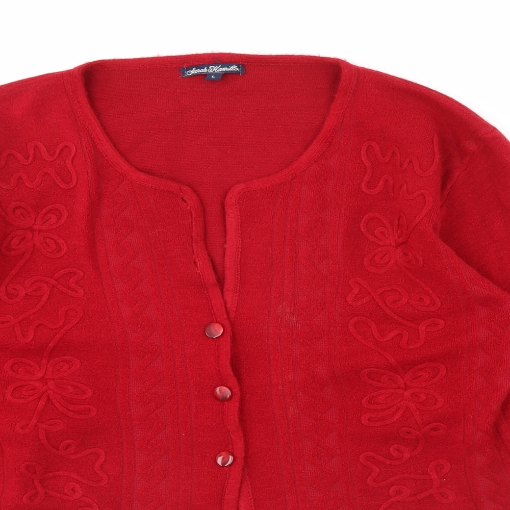 Sarah Hamilton Womens Red   Cardigan Jumper Size L