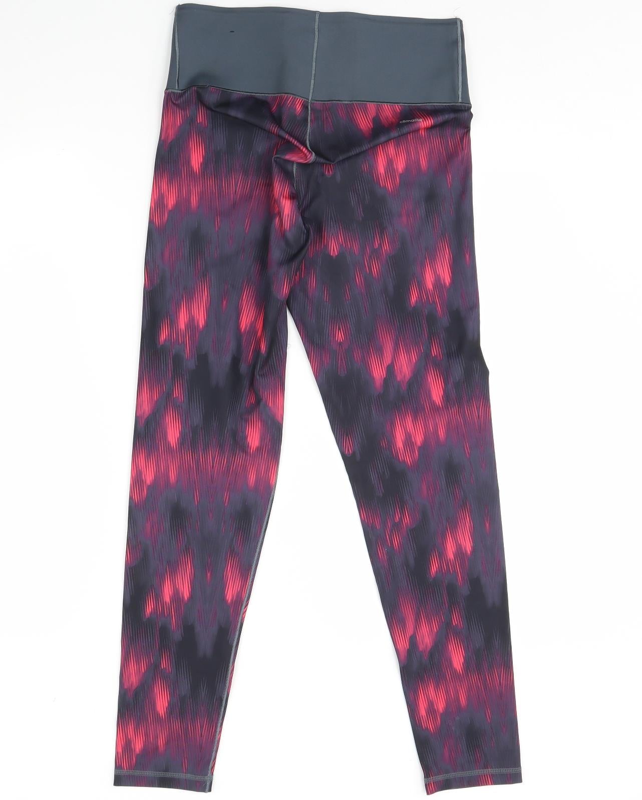 Adidas  Womens Multicoloured Geometric  Compression Leggings Size M L28 in