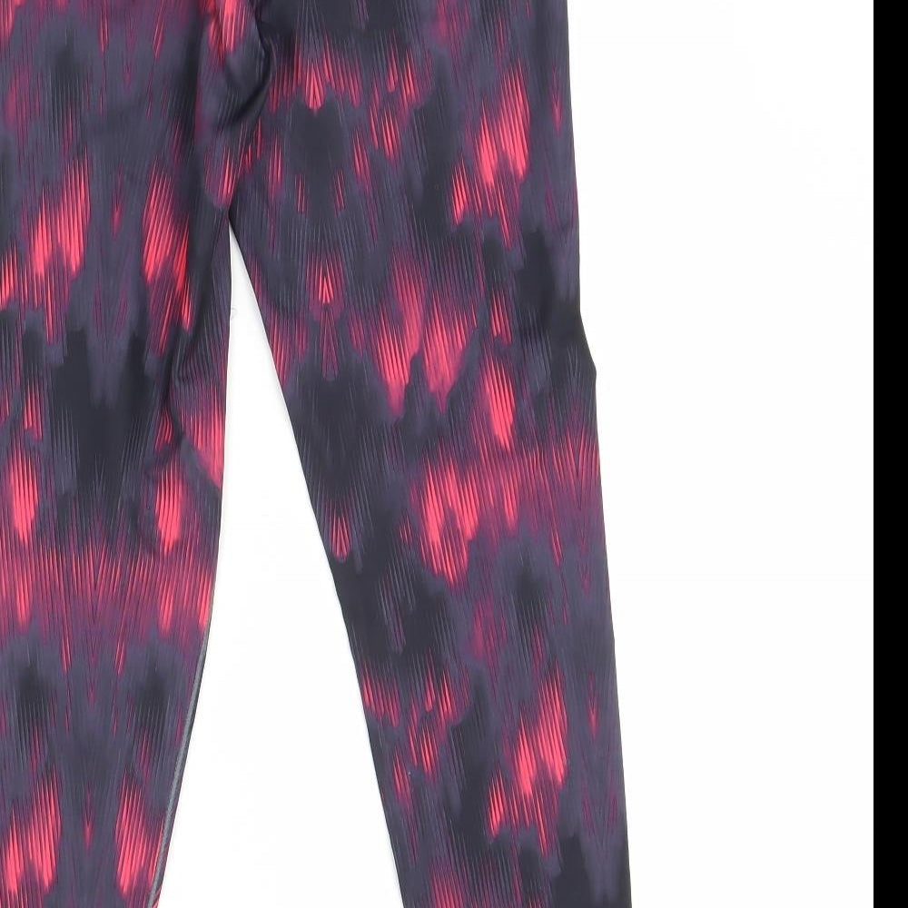 Adidas  Womens Multicoloured Geometric  Compression Leggings Size M L28 in