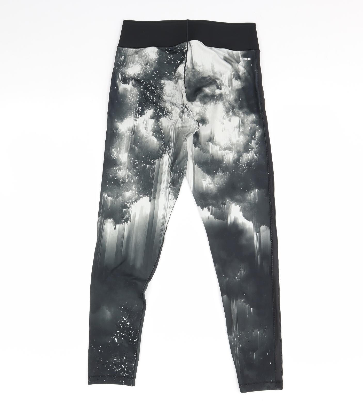 Adidas  Womens Black   Compression Leggings Size M L28 in