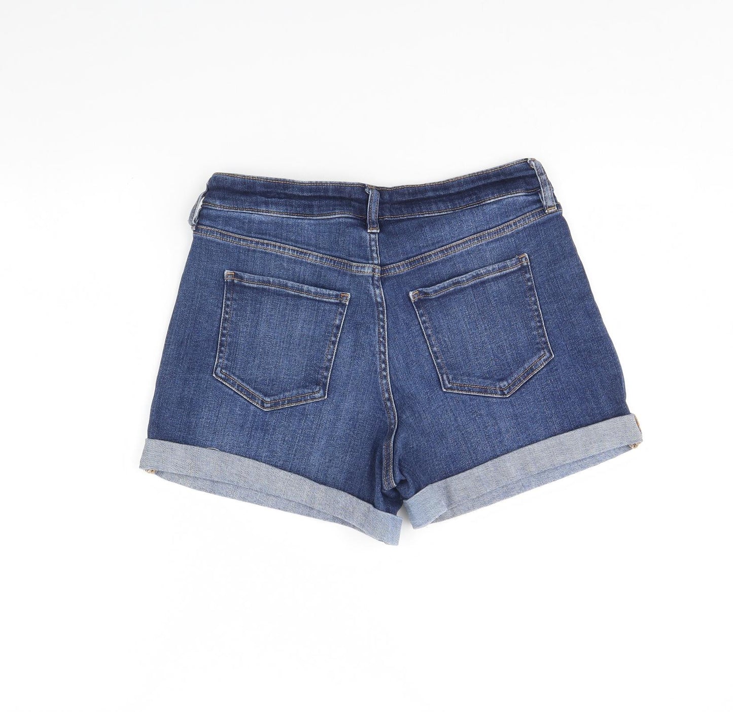 F&F Womens Blue  Denim Hot Pants Shorts Size 10