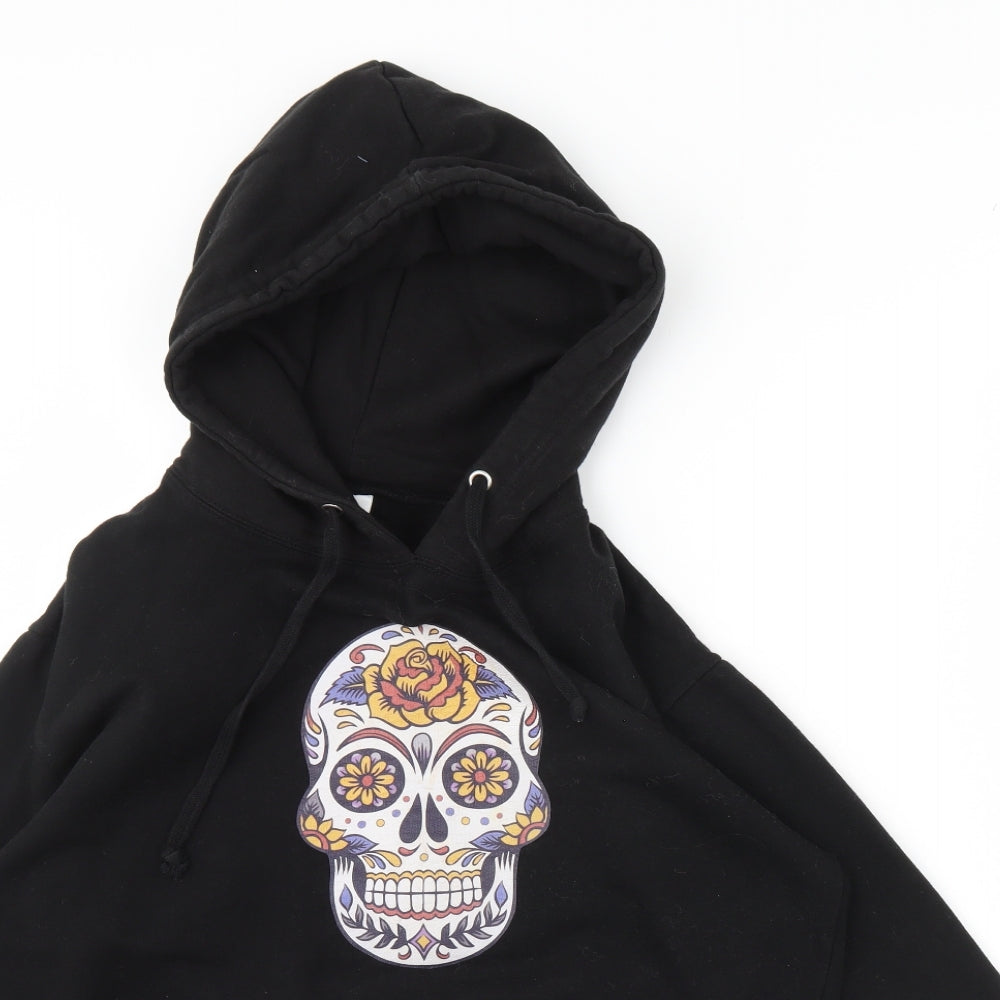 Stars & Stripes Womens Black   Pullover Hoodie Size M  - Skull