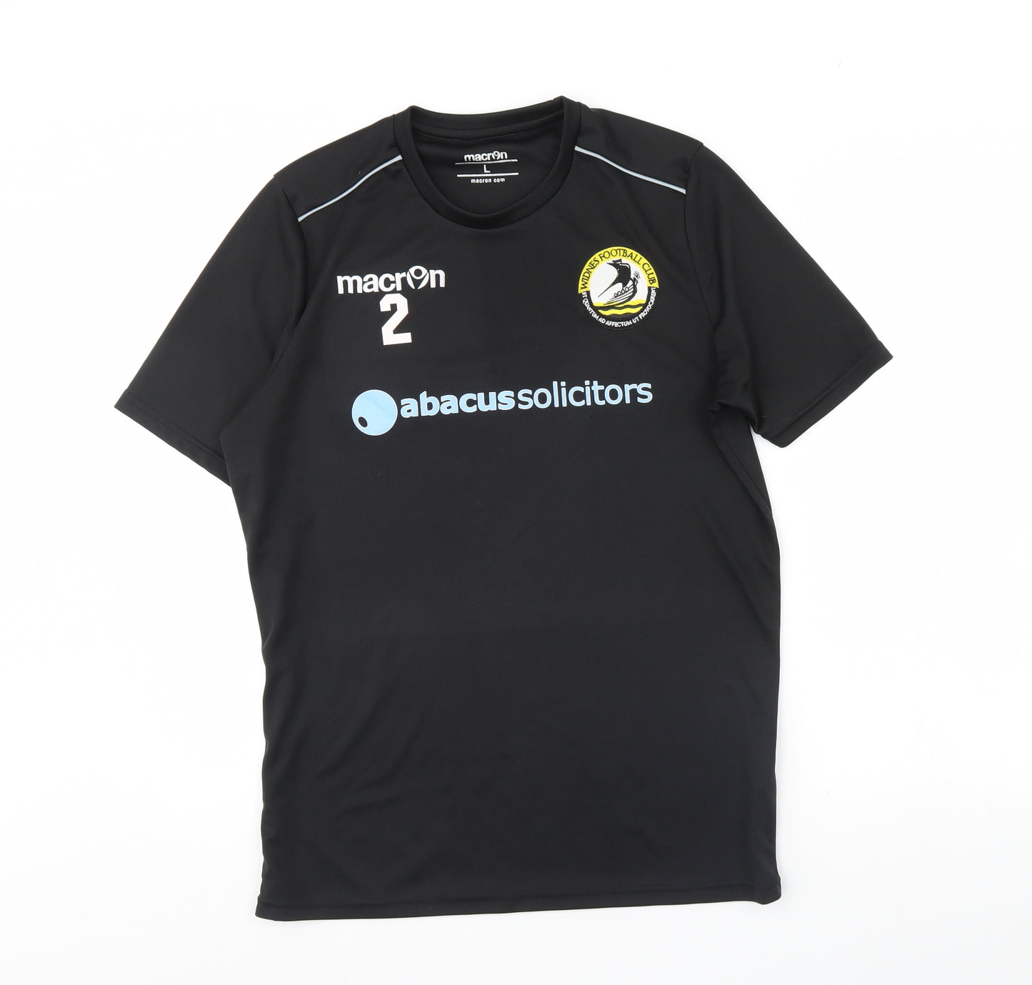 Macron Mens Black   Basic T-Shirt Size L  - Widnes FC