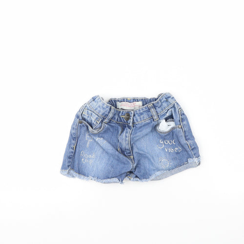 Preworn Girls Blue  Denim Cut-Off Shorts Size 7 Years