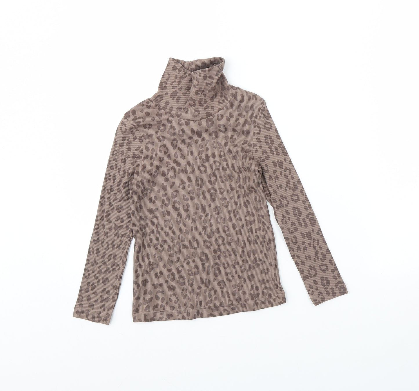 George Girls Brown Animal Print  Basic Blouse Size 4 Years