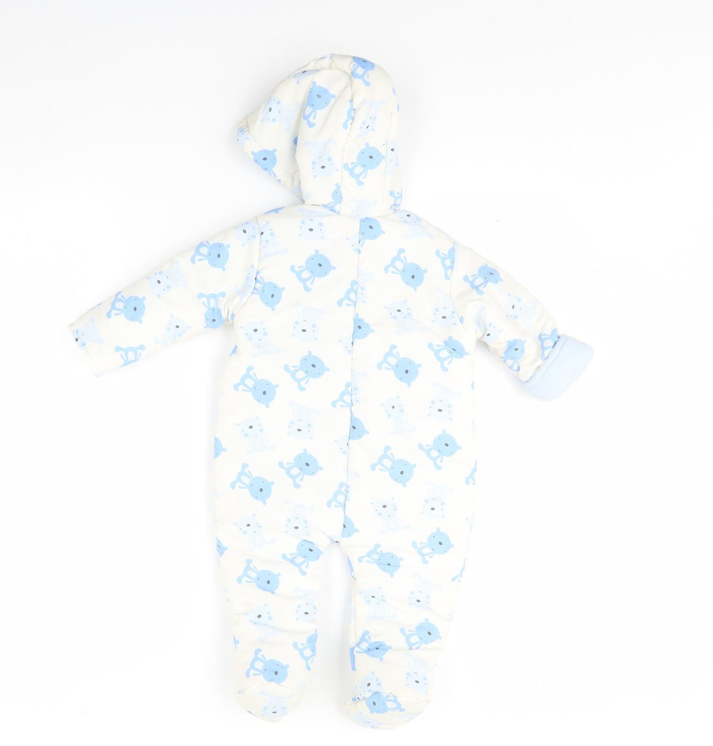 Preworn Baby White Animal Print  Babygrow One-Piece Size 6-9 Months