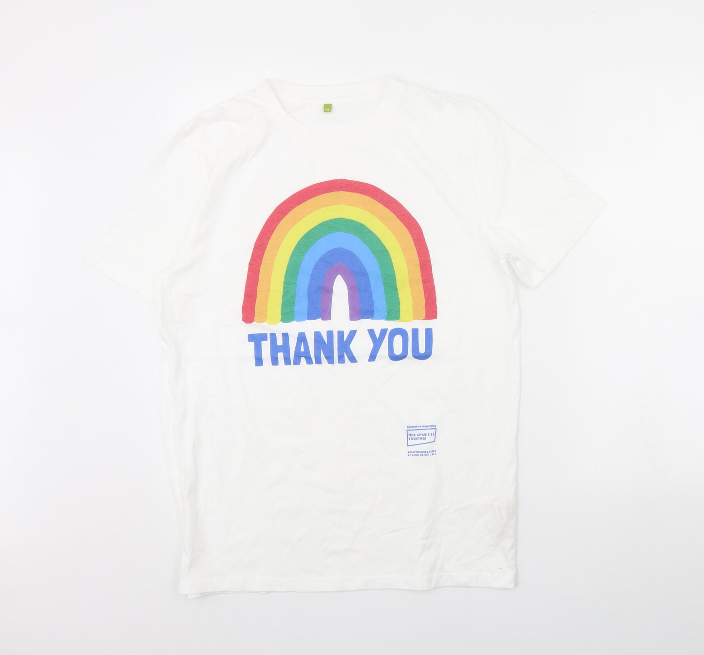 Preworn Womens White   Basic T-Shirt Size M  - NHS