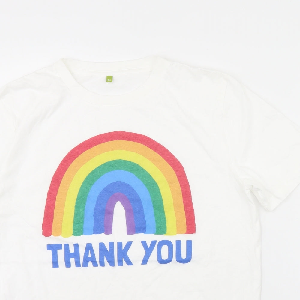 Preworn Womens White   Basic T-Shirt Size M  - NHS