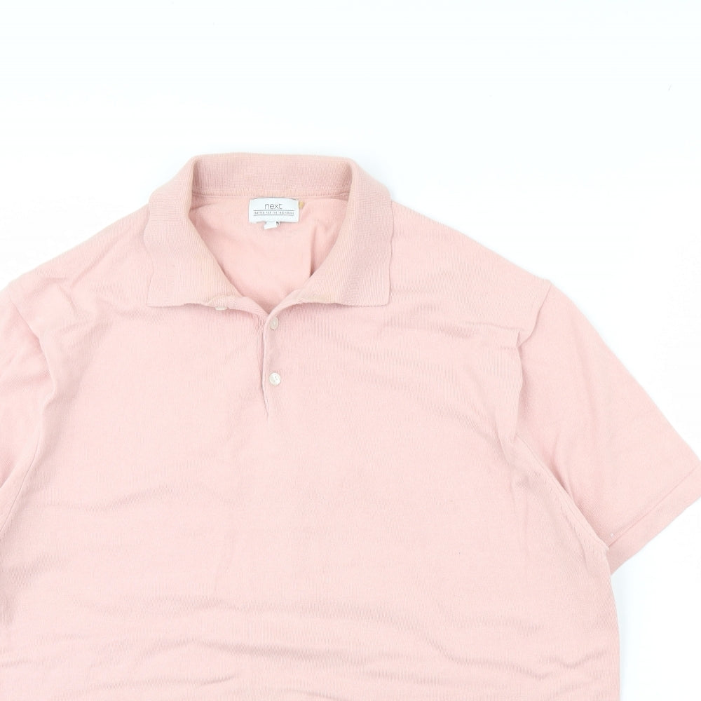NEXT Mens Pink    Polo Size XL