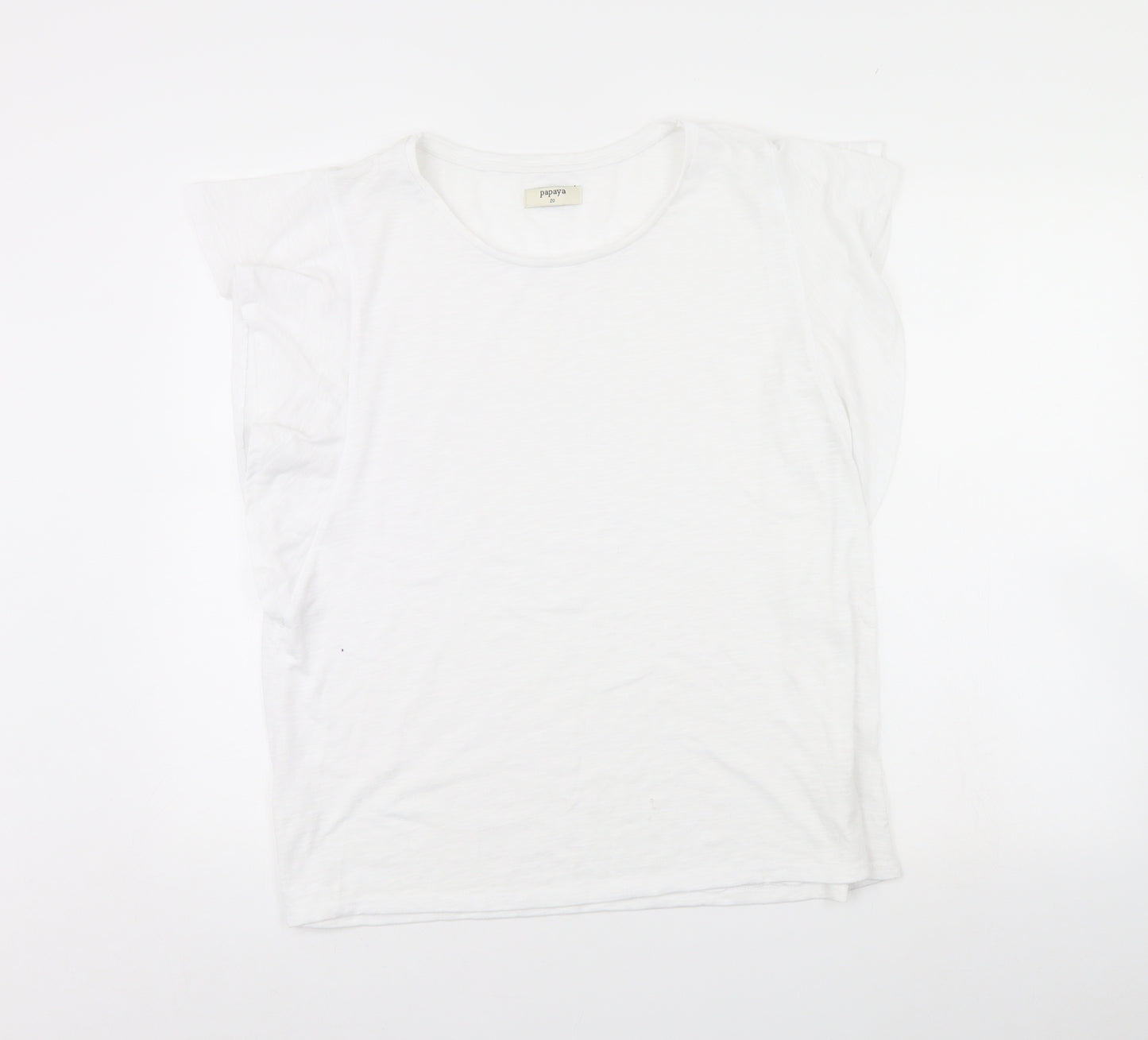 Papaya Womens White   Basic T-Shirt Size 20