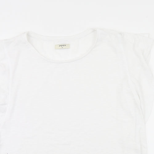 Papaya Womens White   Basic T-Shirt Size 20