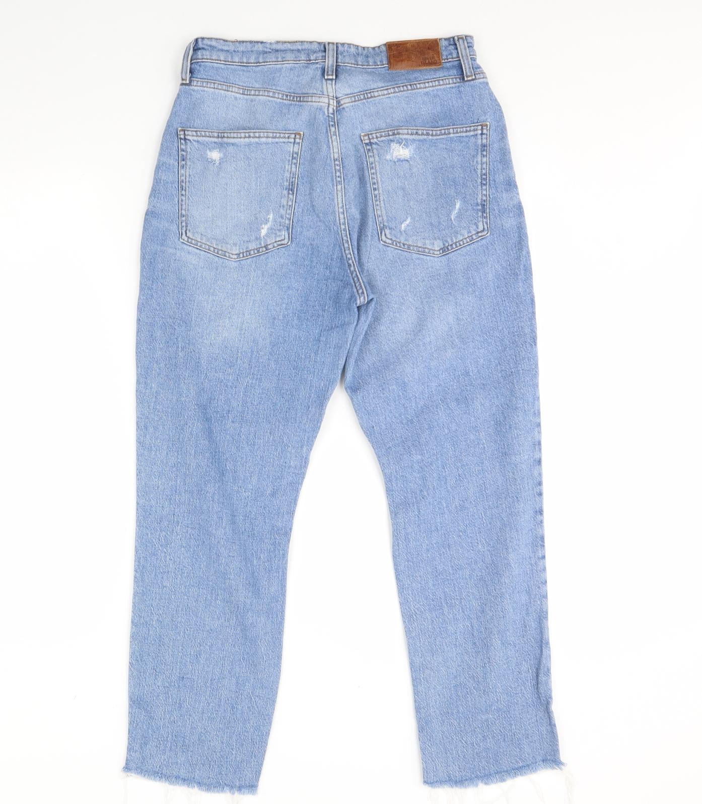 River Island Womens Blue  Denim Straight Jeans Size 12 L30 in