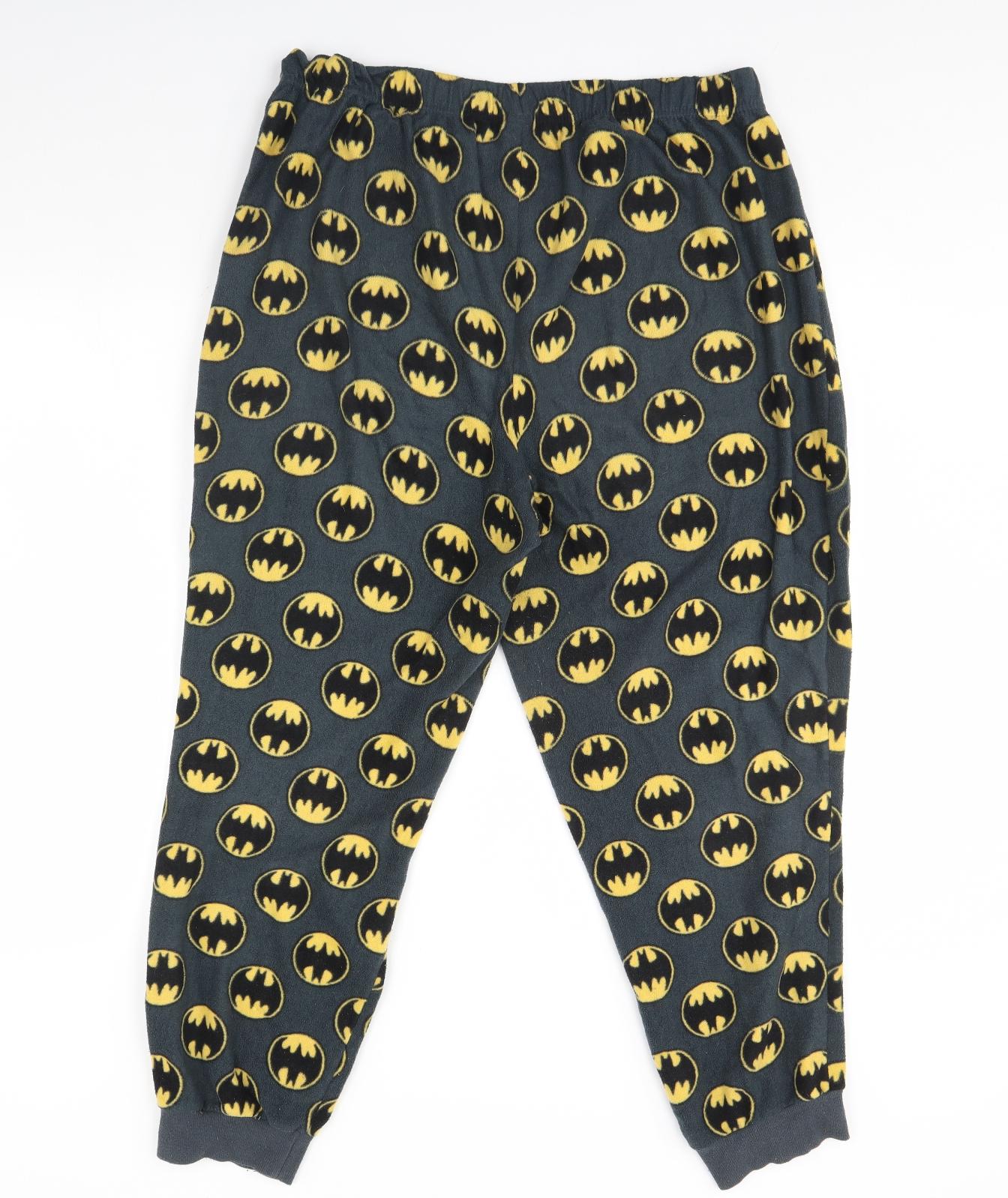 Batman Womens Black Solid Fleece Cami Pyjama Pants Size XL  - batman